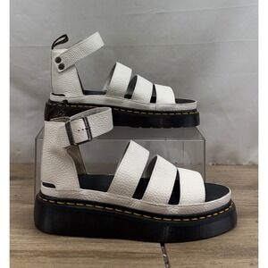 Dr Martens Clarissa II Quad White Leather Platform Gladiator Sandals Women US 11